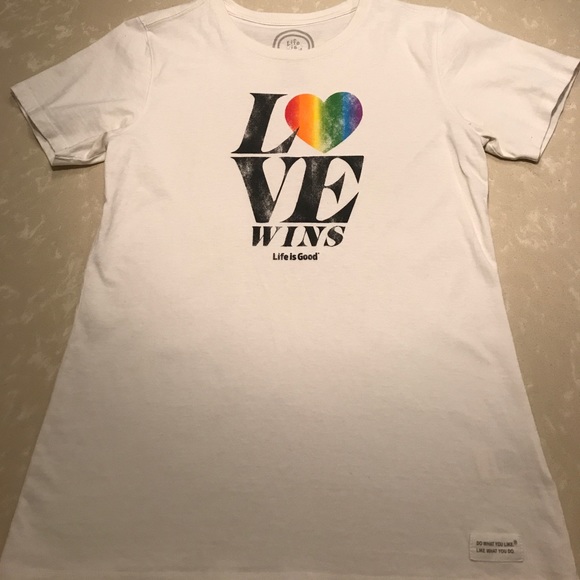 Life is Good Tops - Life is Good ivory colored pride crusher tee