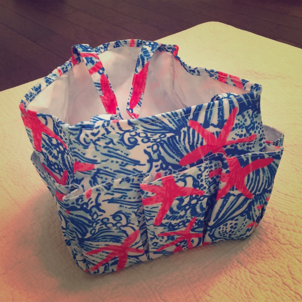 Utility tote with Lilly Pulitzer inspired print