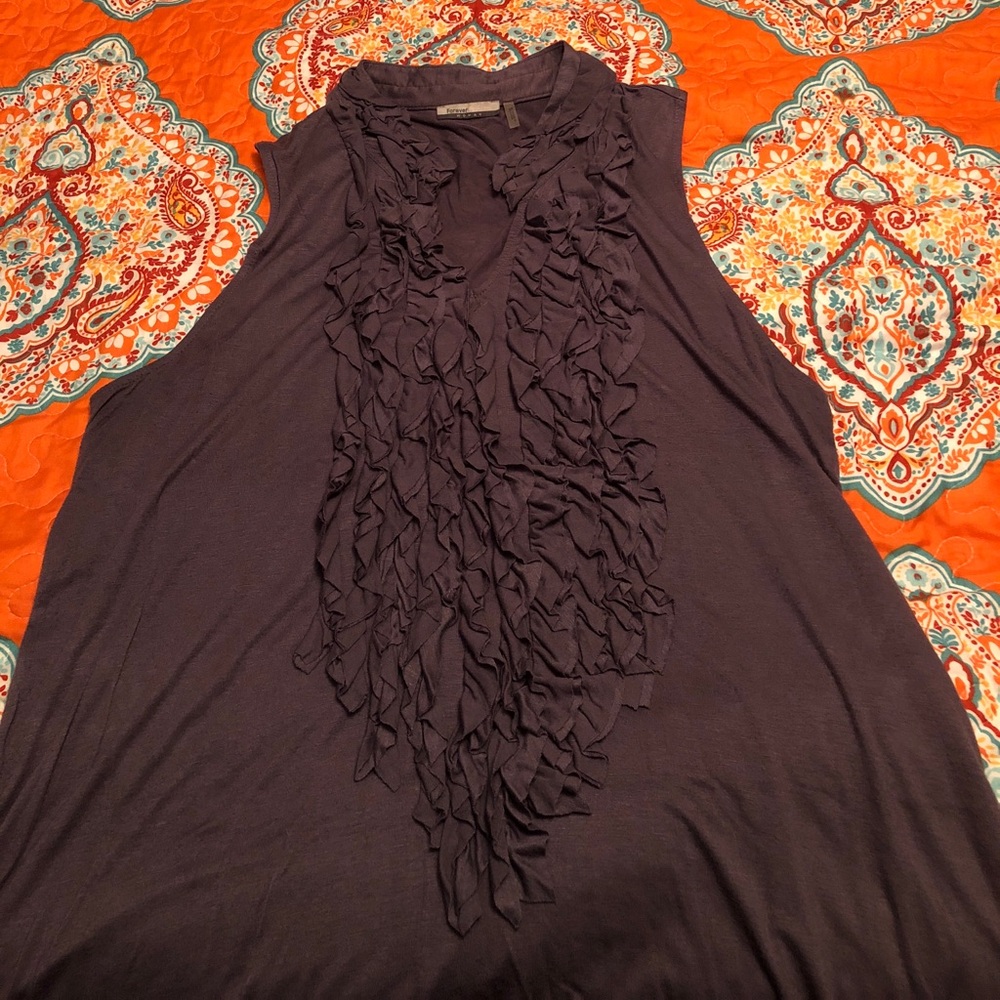 Gray ruffled tank from TJMaxx