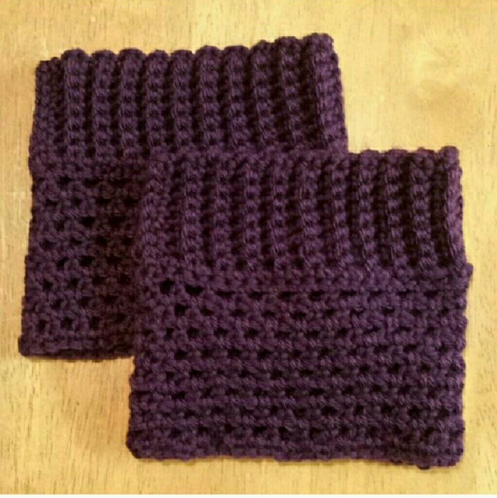 Handmade Dark Purple Boot Cuffs