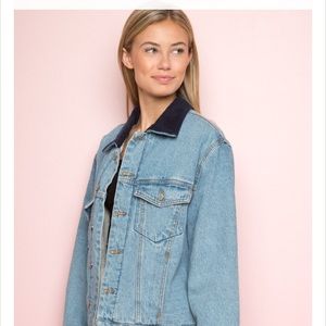 BRAND NEW- Denim Sherpa Lined Jacket