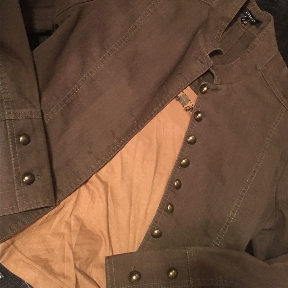 Military style olive green jacket Sz S