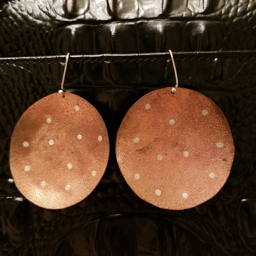 Big beautiful copper earrings