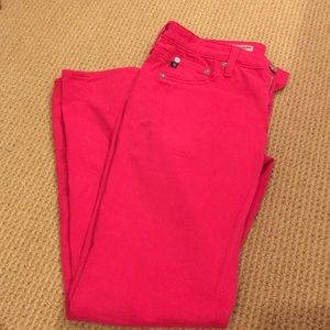 AG hot pink legging ankle jeans