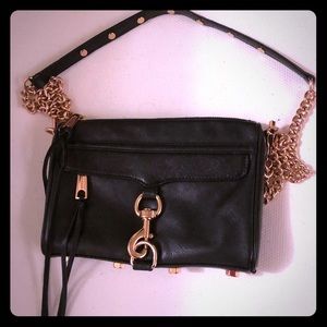 Rebecca Minkoff Mini Mac Black/Rose Gold Bag