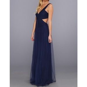 BCBGMAXAZRIA Mara Open Back Gown Classic Blue