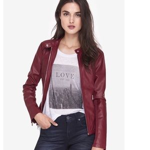 Express (Minus The) Red Moto Leather Jacket