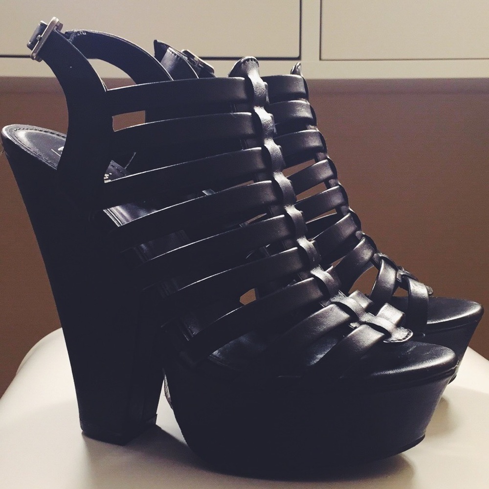 Strappy Block Heels