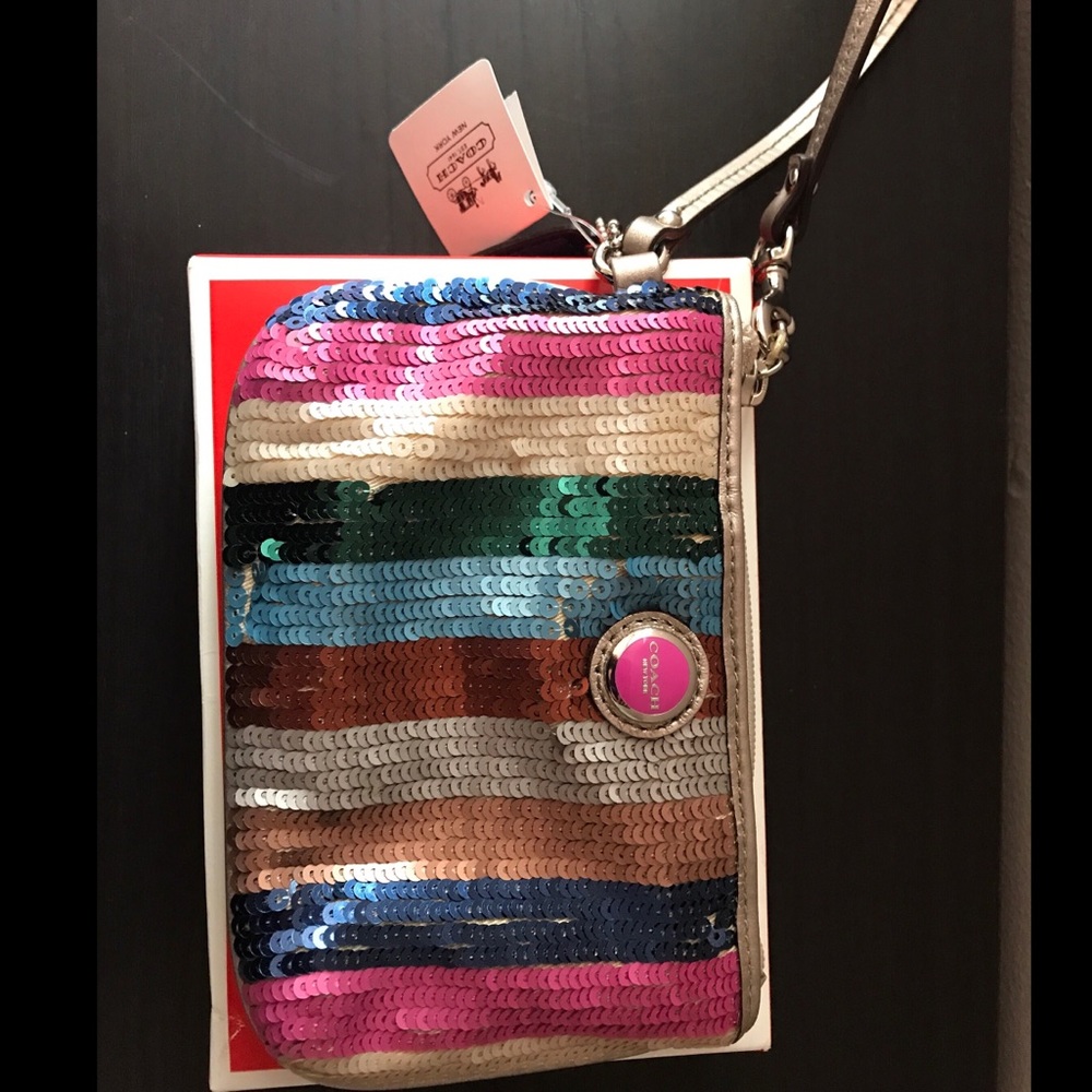 Multicolor Coach Wristlet