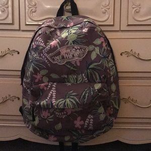 Vans gray floral backpack