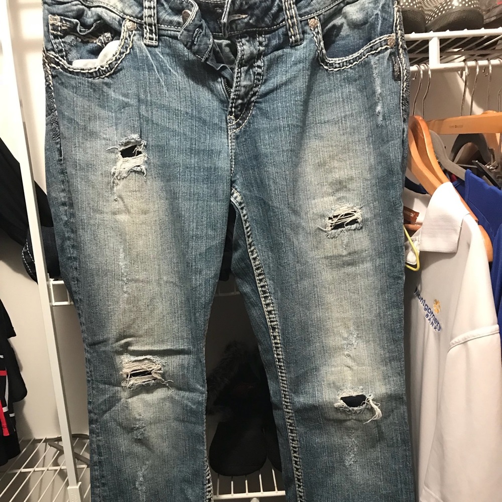 Distressed Silver Jeans