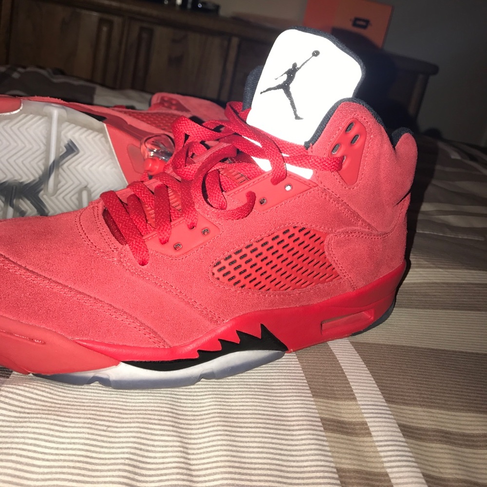 Jordan 5 red suede