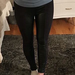 Leather and suede leggings - Zara