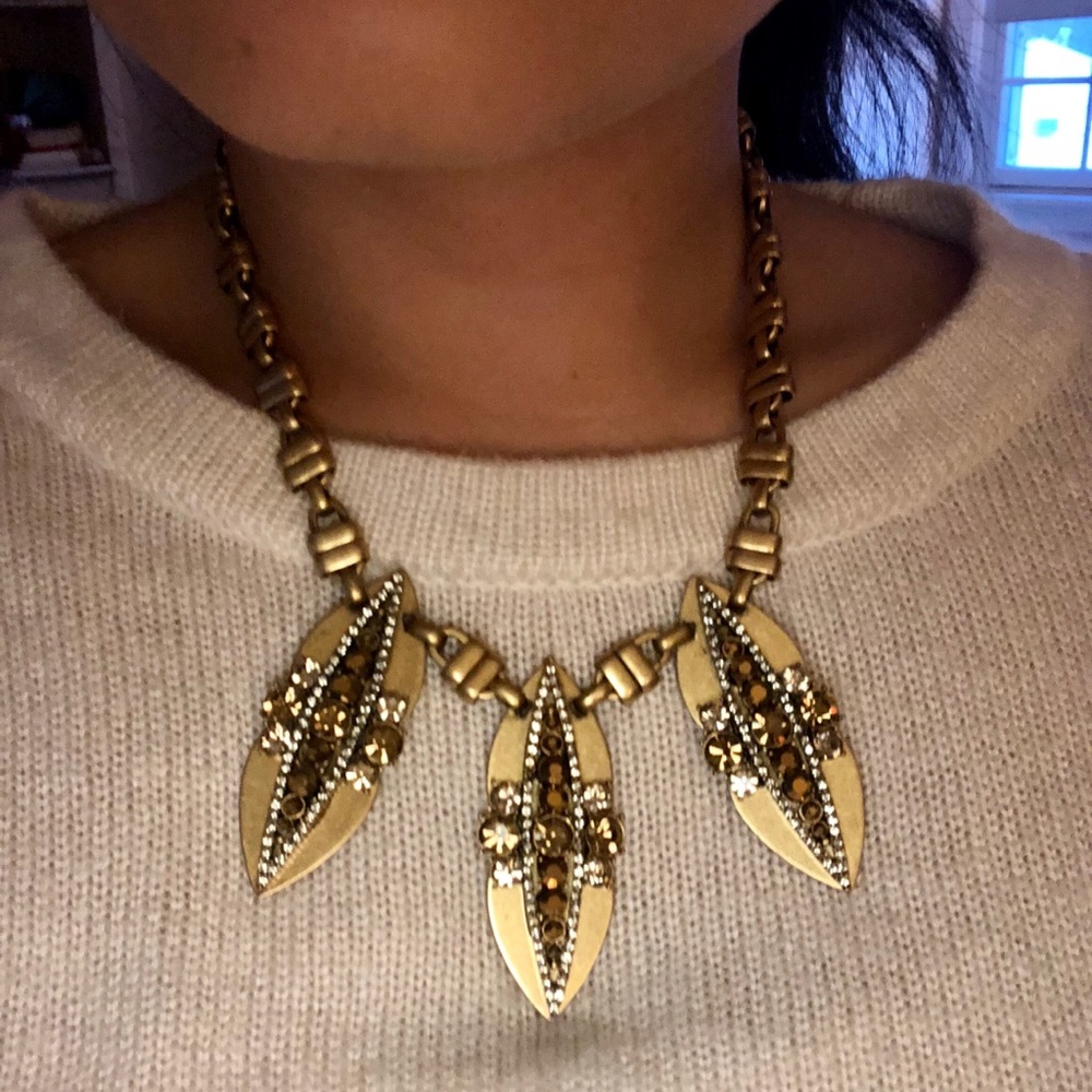 J.Crew Holiday Gold Crystal Necklace