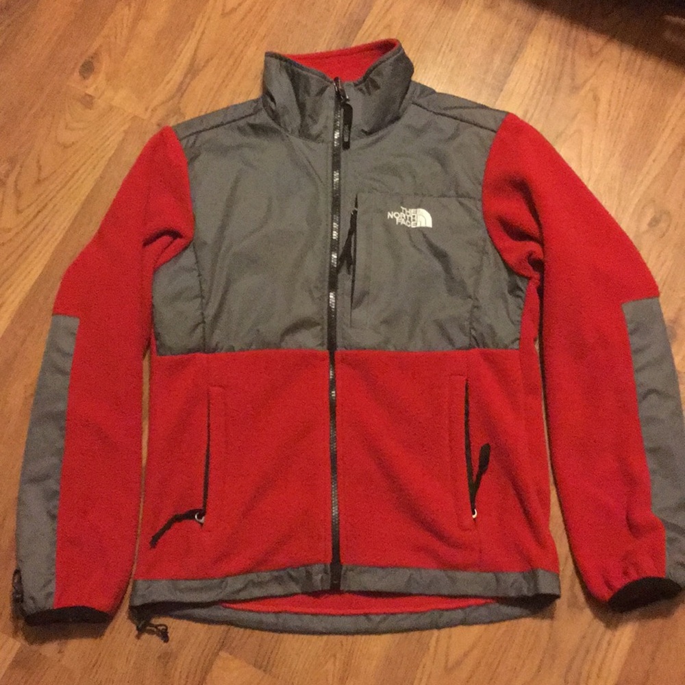 The North Face women's red and gray fleece- small