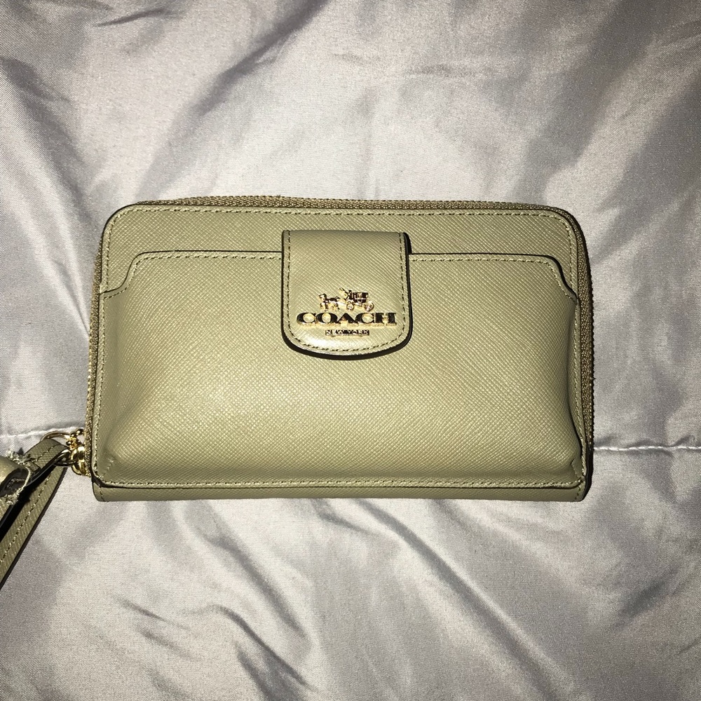 Olive Green COACH Wristlet