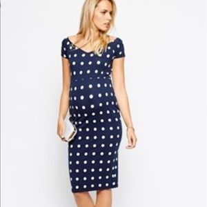 ASOS maternity polka dot midi dress