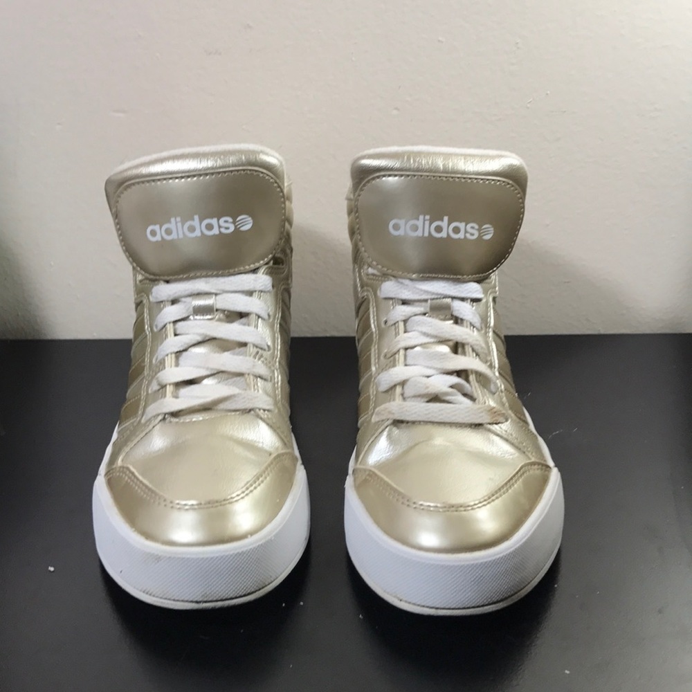 Gold Adidas sneakers
