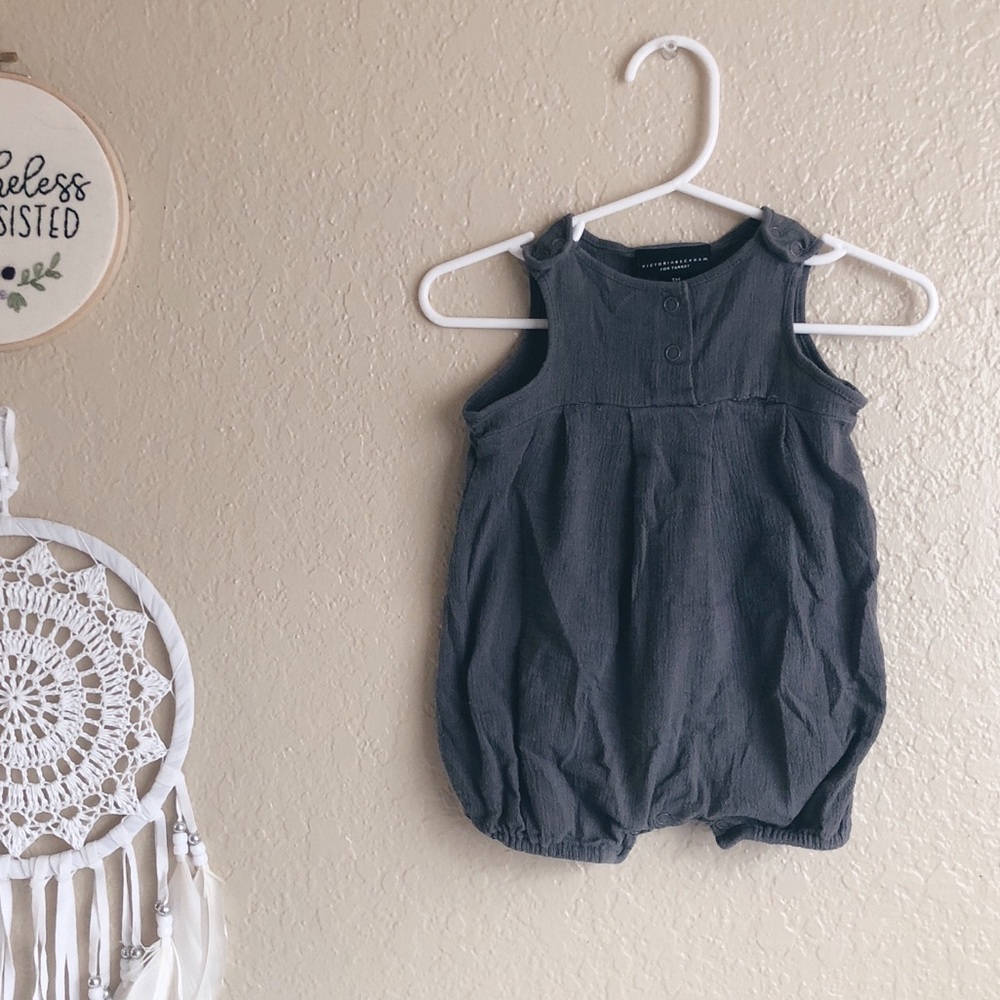 VICTORIA BECKHAM FOR TARGET BABY CHARCOAL ROMPER