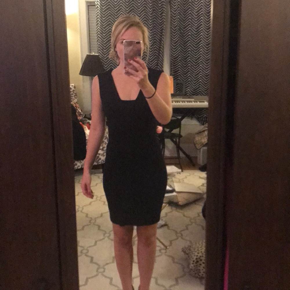 Form fitting black dress