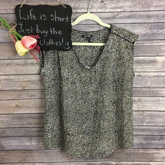 NIC+ZOE Tops - Nic+Zoe black yellow white dot print top