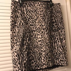 Talbots pale pink and black animal print skirt