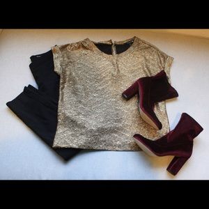Forever 21 Gold Lame Top