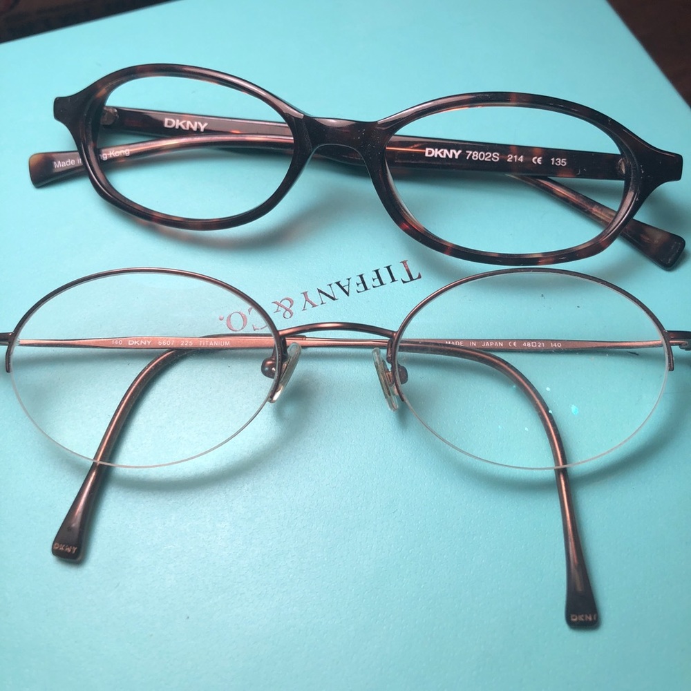 DKNY Two pairs of glasses preowned tortoise/gold