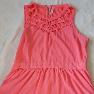 Coral Sleeveless Womens dress
