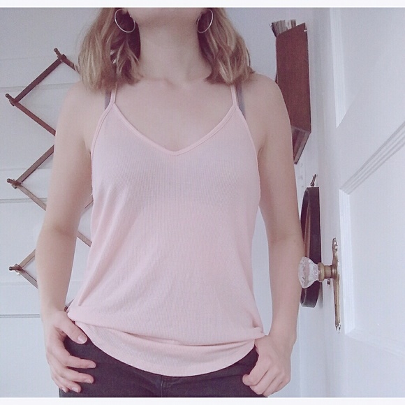 Soft Pink Ribbed Tank Top - Picture 4 of 6