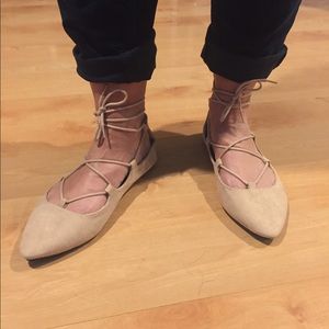 Charles Albert Lace-Up Ballet Flats