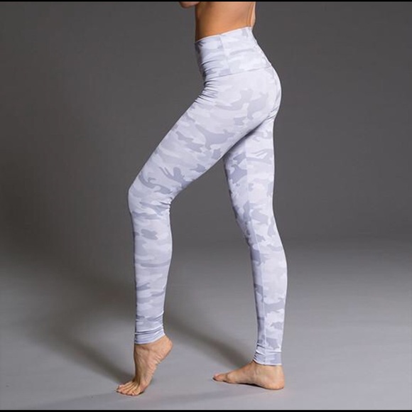 white camo yoga pants