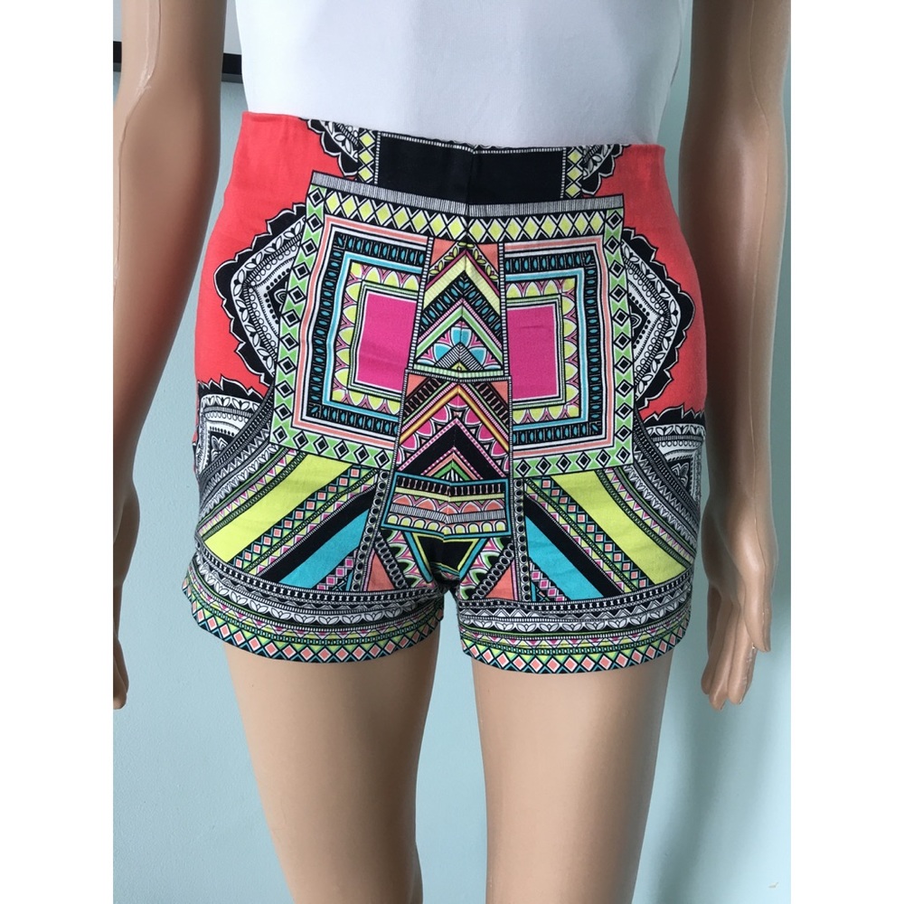 Paisley High-Waisted Shorts