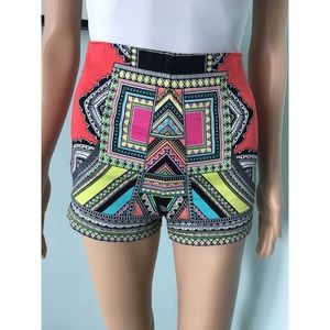 Paisley High-Waisted Shorts