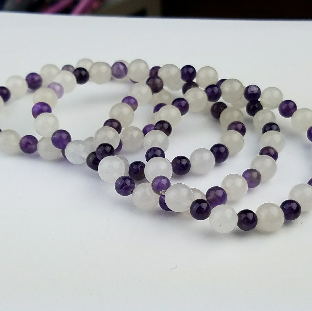 Amethyst & Moon Stone Bracelets - Picture 4 of 4