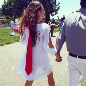 White Chiffon Short Dress