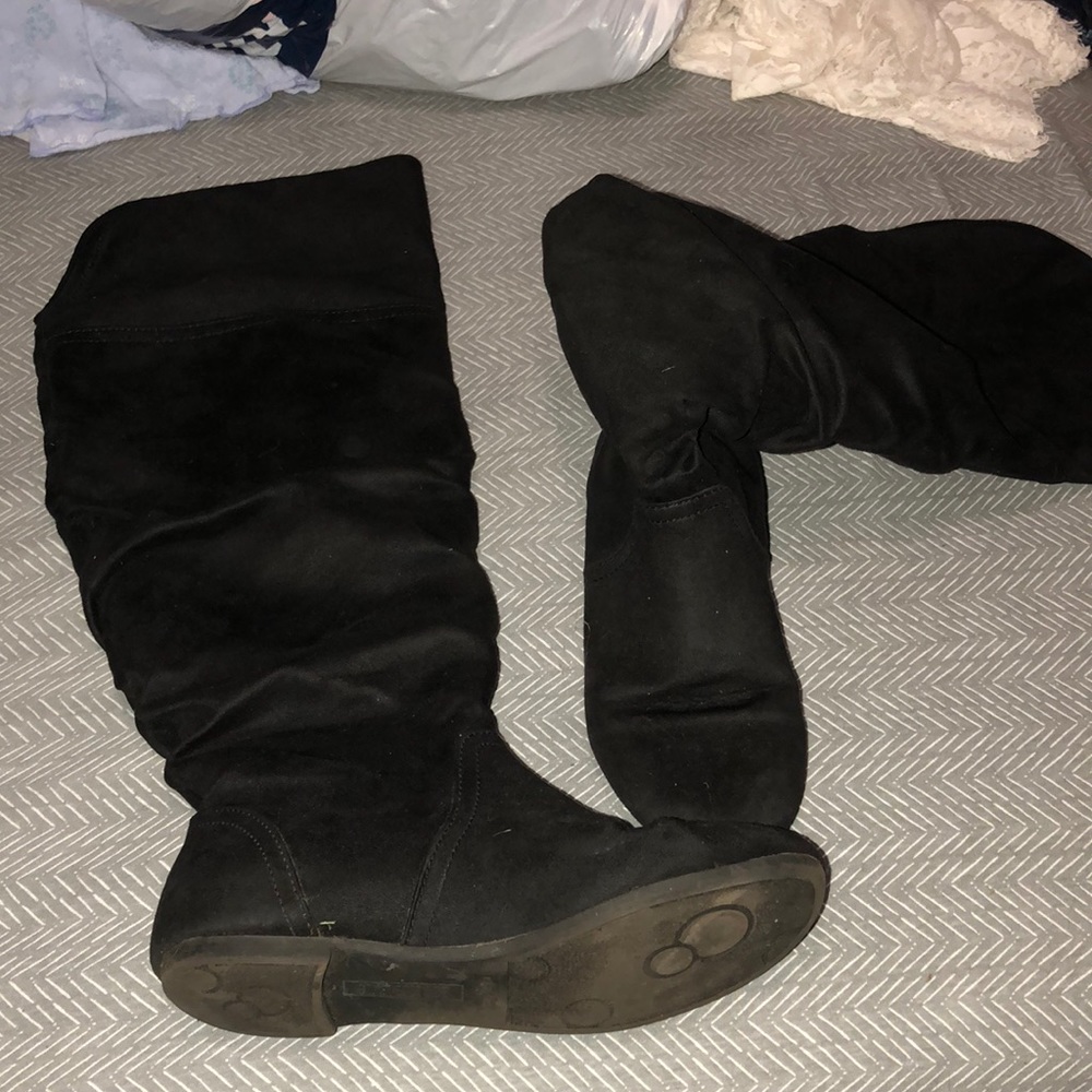 Black suede boots