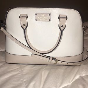 Kate Spade White/Cream Leather Crossbody Purse