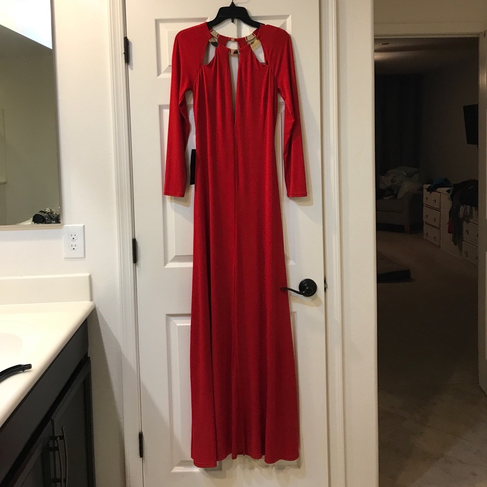Bebe long red dress