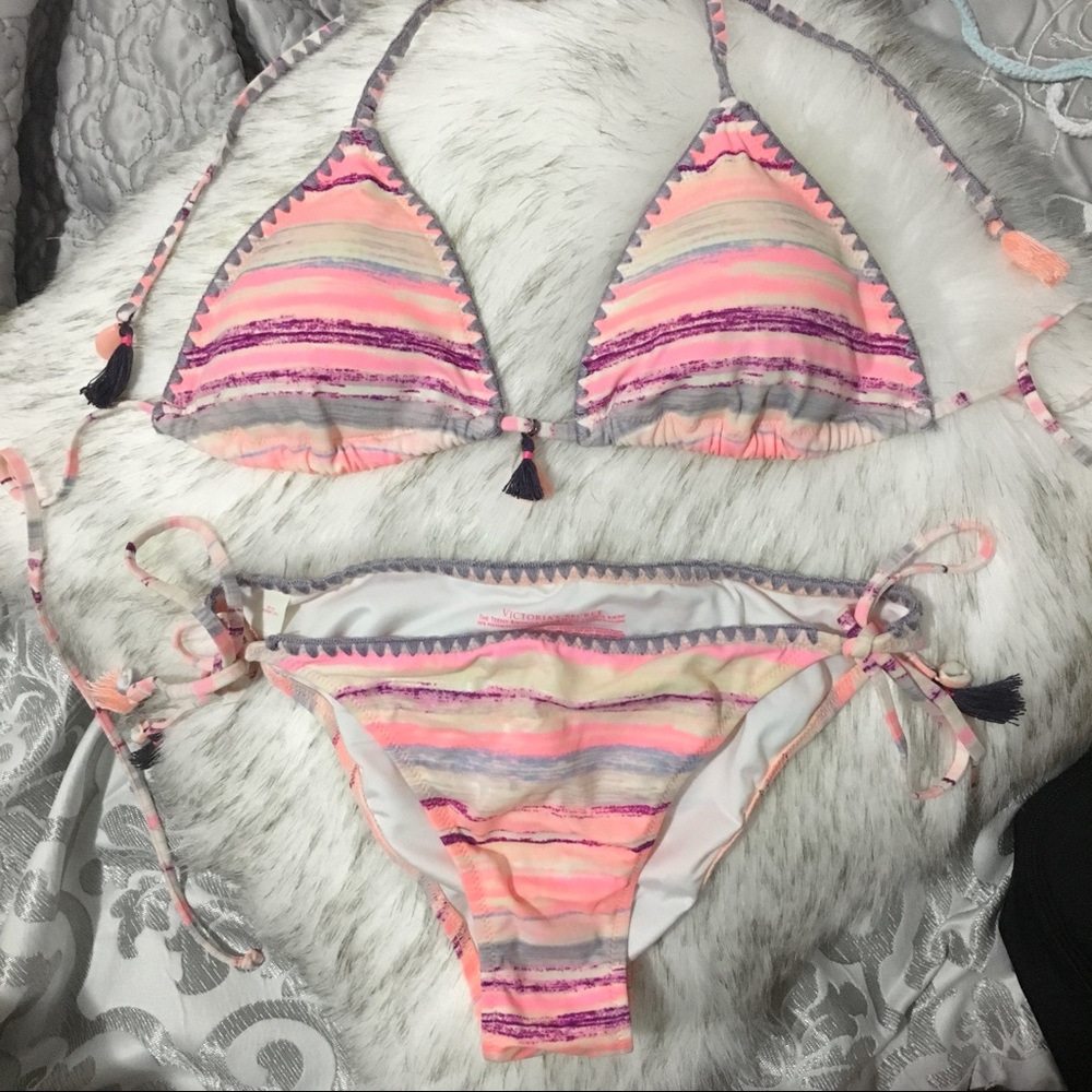 VS Victorias Secret Multi Colored Tassel Bikini