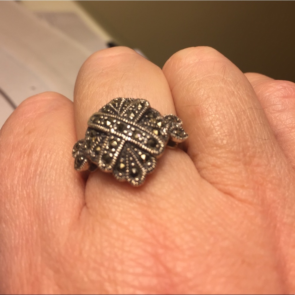 Sterling and marcasite ring size 8