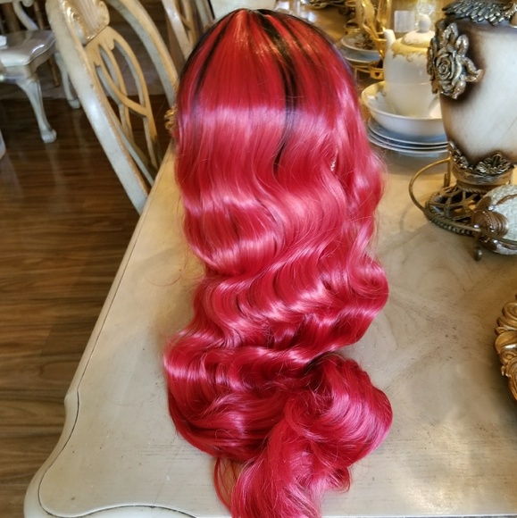 Ombre Black Red Wig main image 7