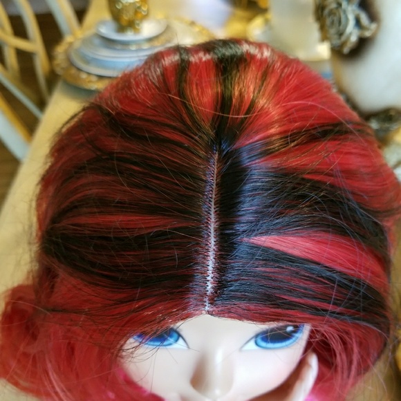 Ombre Black Red Wig main image 6