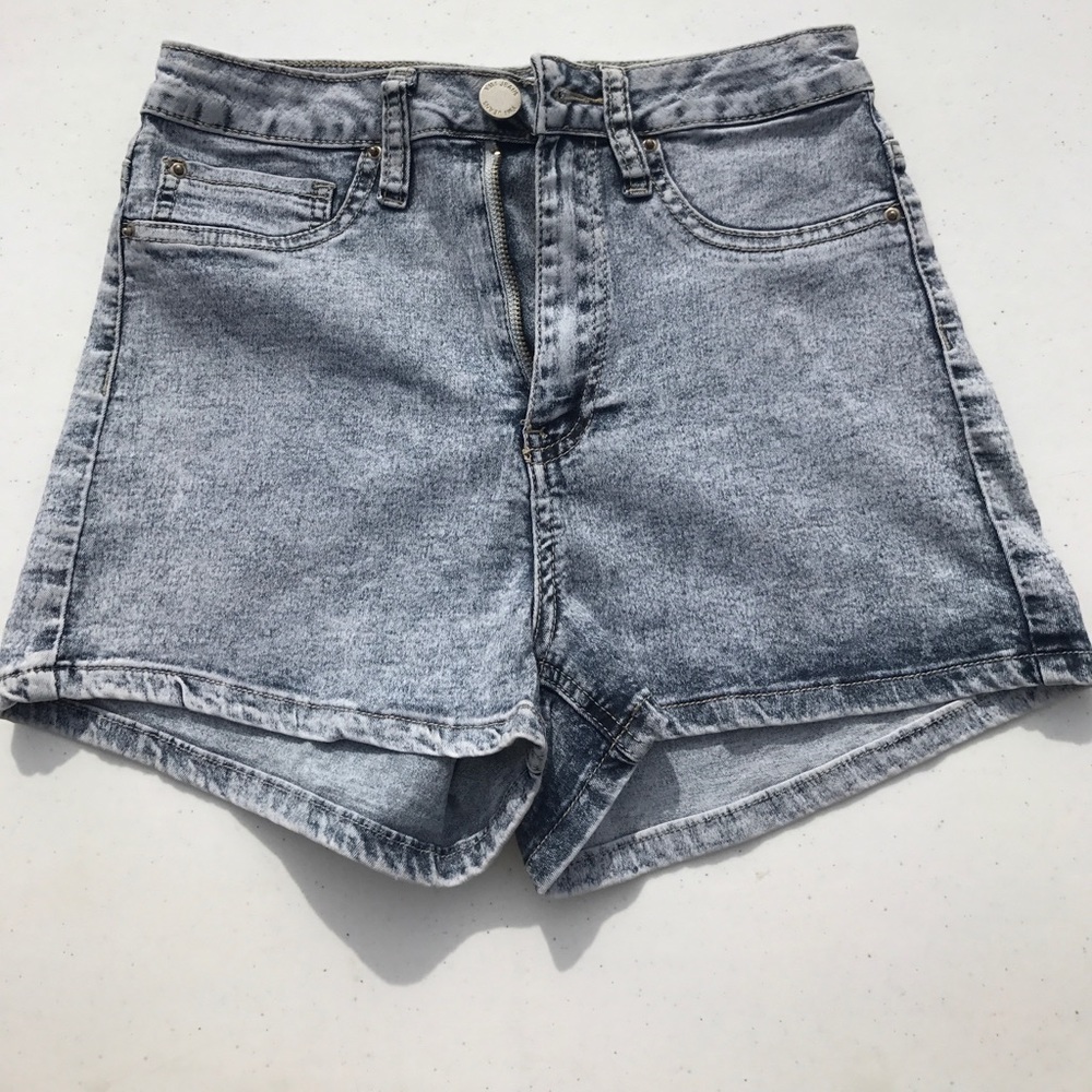 YMI High Waisted Shorts- Acid Wash