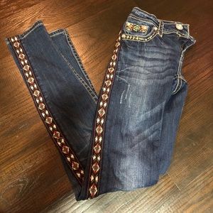 Embellished skinny jeans