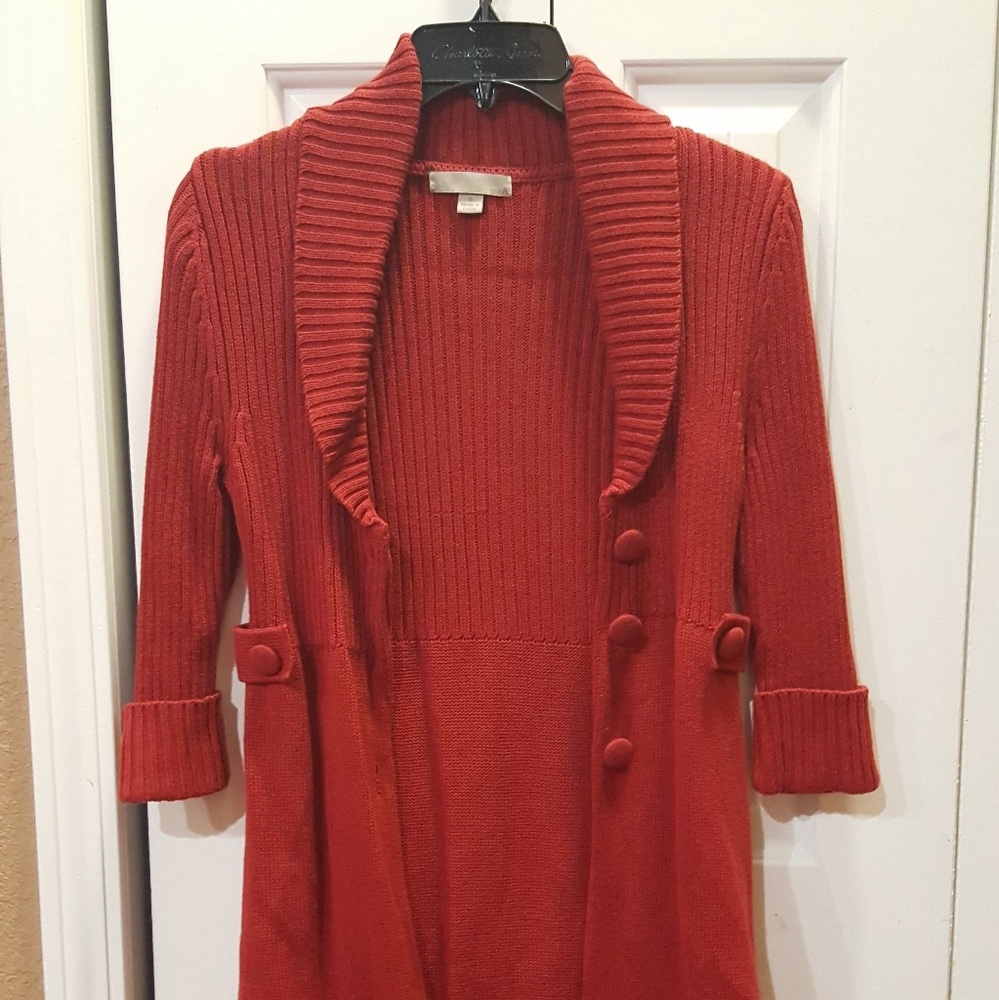 Long Red Sweater Jacket