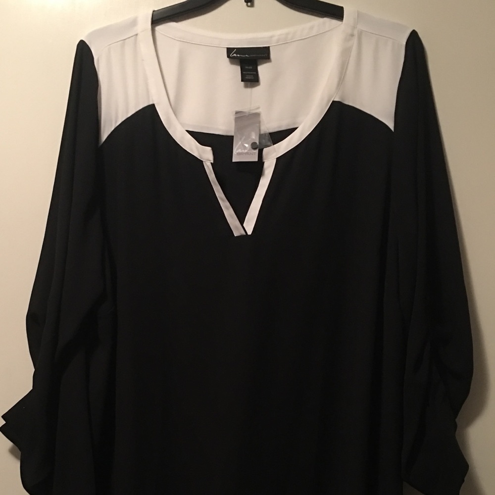 Lane Bryant black and white top