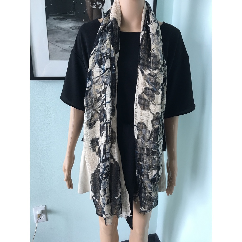 Hand Painted Flower Scarf
