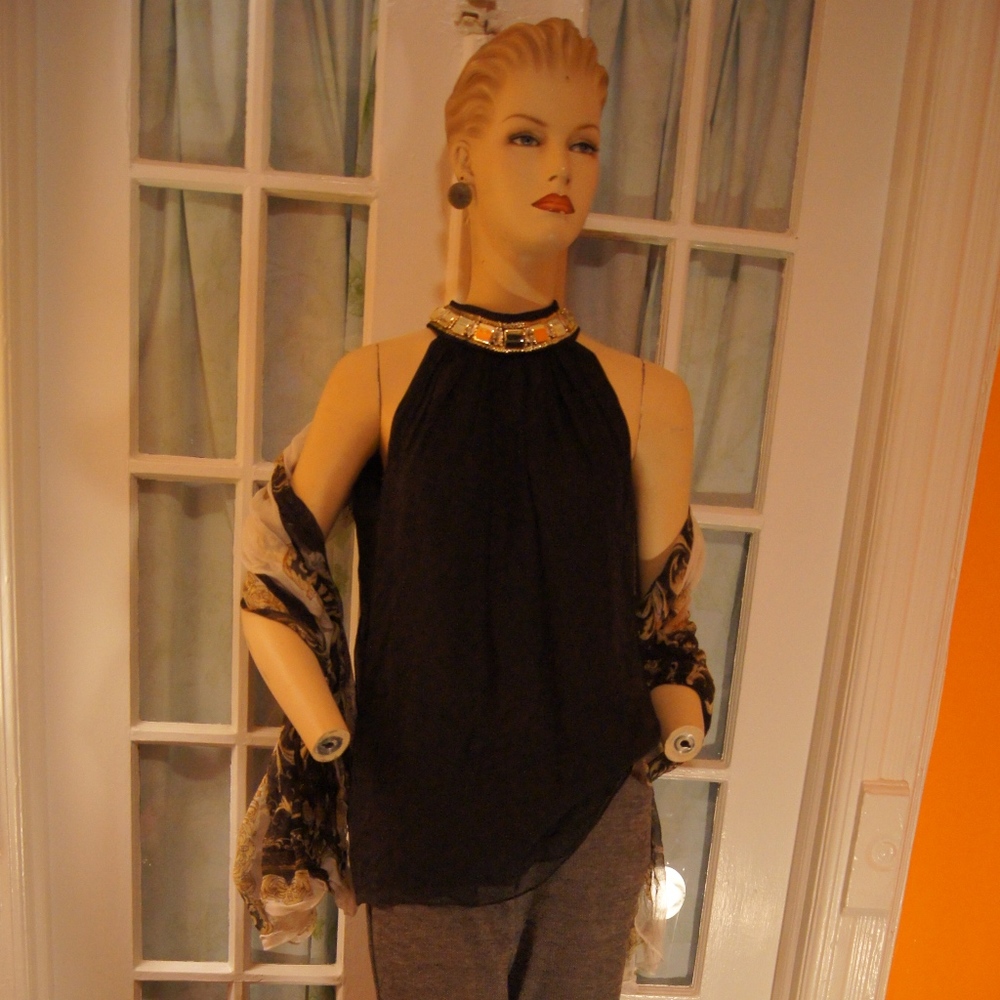 Milly Tank Jeweled Blouse Sheer