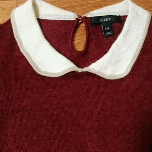 J.Crew Burgundy Peter Pan Collar Sweater